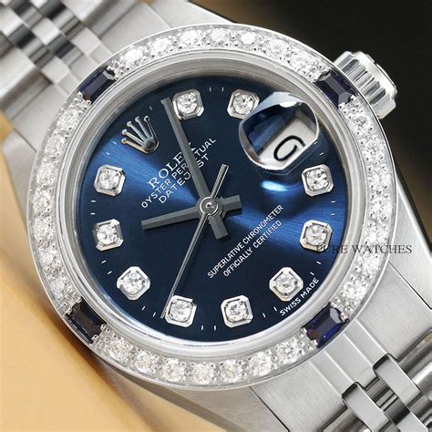 ladies rolex with sapphires diamonds|Rolex lady Datejust dial.